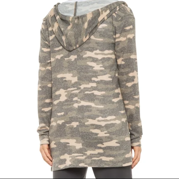 Lucky Brand Camouflage Hooded Cardigan Blue Gray Size S - Picture 9 of 9